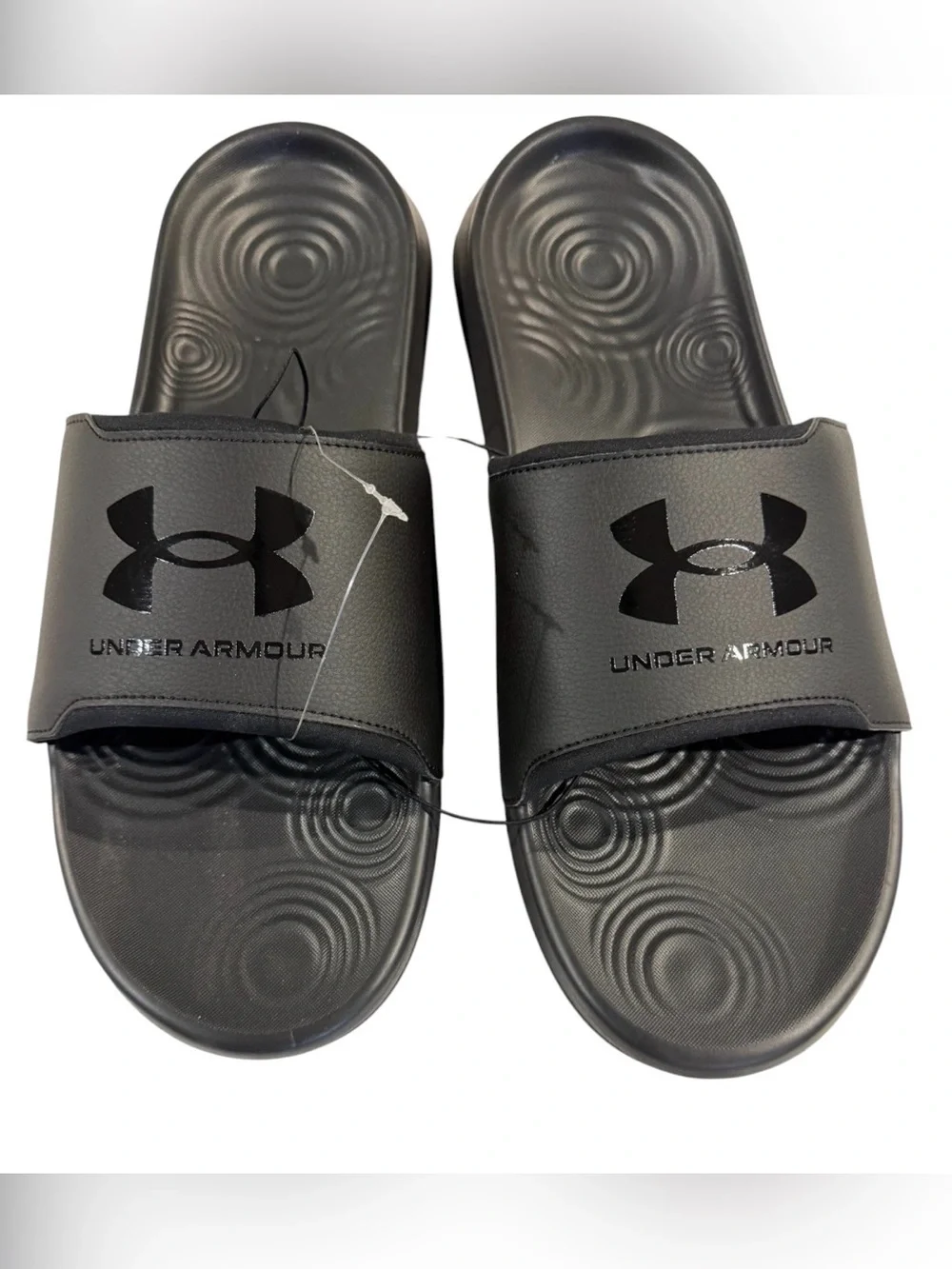 Under Armour Men’s Black Open Toe Slip On Sandals Sz(18)